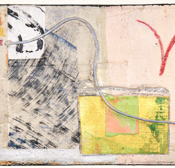 Teri Dryden's collages in Small Format Exhibition.